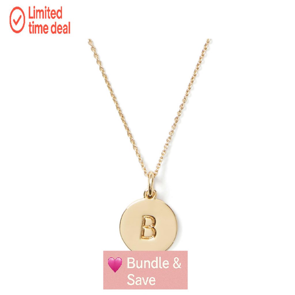 Gold Plated Initial Pendant Necklace 16 Chain With Lobster Clasp